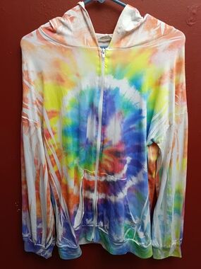 Tie-Dye Rainbow Zip Hoodie
